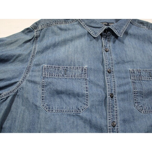Faded Glory Denim Button Up Shirt Mens Size 2XL Blue Long Sleeve EUC - Picture 8 of 13